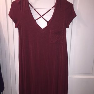 Maroon t-shirt dress